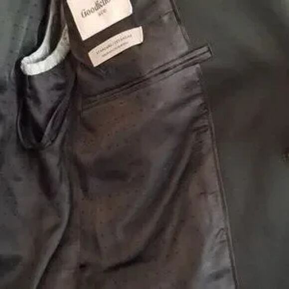 BRAND NEW! Men's Standard Fit 2 Button Suit Jacket - BLACK - Goodfellow & Co 34L - Picture 8 of 10